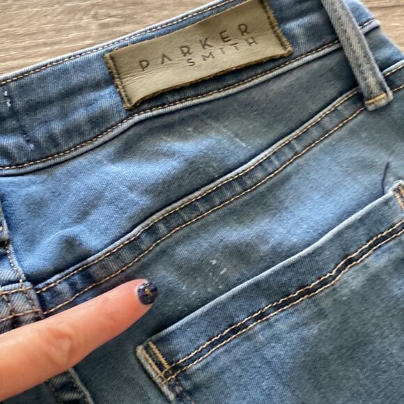 Parker Smith Light Wash Ankle Raw Hem High Waist Skinny Jeans Size 2/26 - Picture 8 of 13